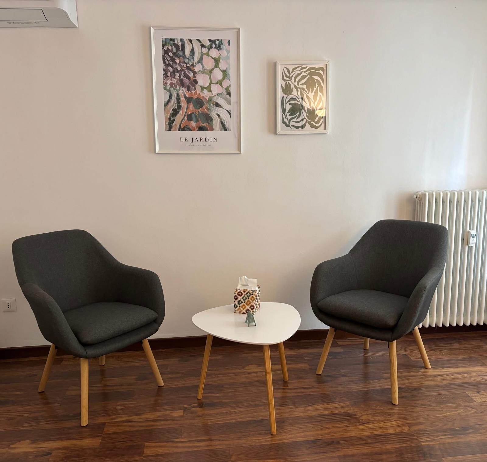 Sala d’attesa dello studio di Laura De Nardi a Treviso